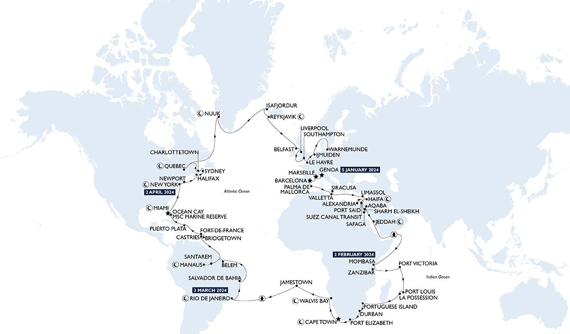 MSC World Cruise 2024| MSC Cruises MSC World Cruise 2024| MSC Cruises