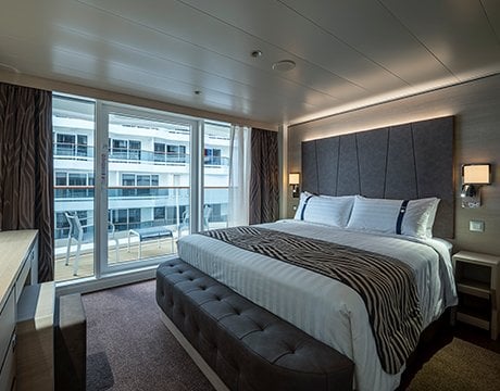 MSC WORLD EUROPA Deluxe Balcony with promenade ocean view MSC WORLD EUROPA Deluxe Balcony with promenade ocean view