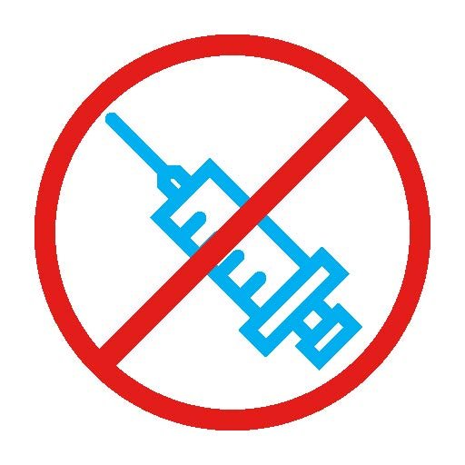 Red circle with a syringe crossed out, symbolizing prohibited items | MSC Cruises