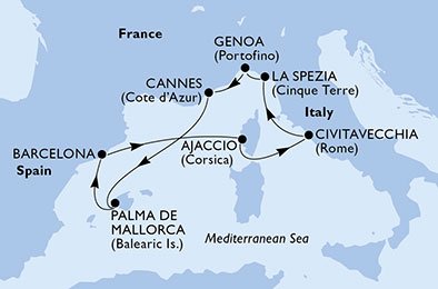 Italien, Frankrig, Spanien