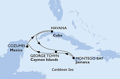 Cuba, Jamaica, Grand Cayman, Mexico