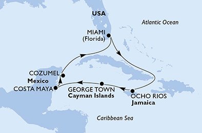 USA, Jamaica, Grand Cayman, Mexico