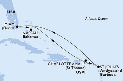USA, Bahamas, De Amerikanske Jomfruøer, Antigua og Barbuda