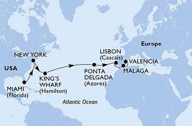 USA, Bermuda, Portugal, Spanien