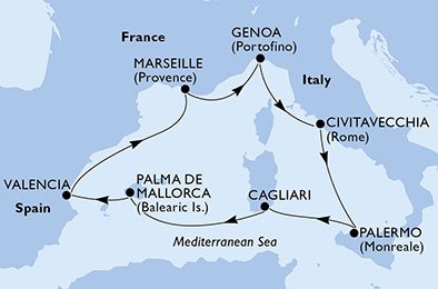 Italien, Spanien, Frankrig