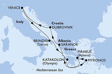 Italien, Grækenland, Albanien, Kroatien