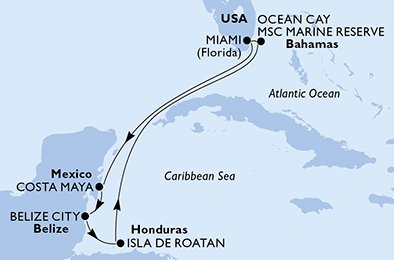 USA, Mexico, Belize, Honduras, Bahamas