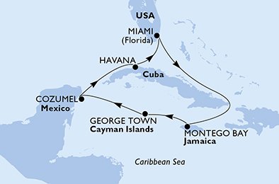 USA, Jamaica, Grand Cayman, Mexico, Cuba