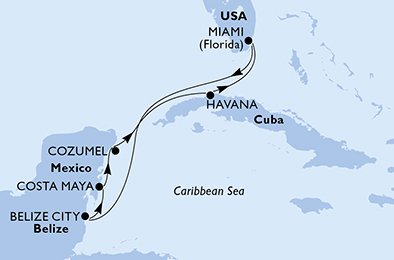 USA, Belize, Mexico, Cuba