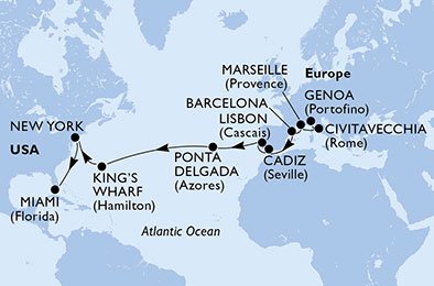 Italien, Frankrig, Spanien, Portugal, Bermuda, USA