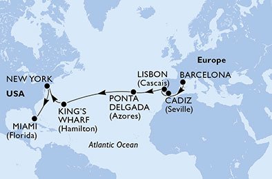 Spanien, Portugal, Bermuda, USA