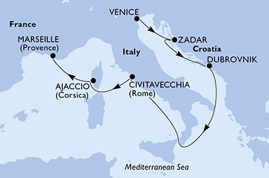 Italien, Kroatien, Frankrig