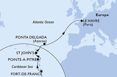 Martinique, Guadeloupe, Antigua og Barbuda, Portugal, Frankrig